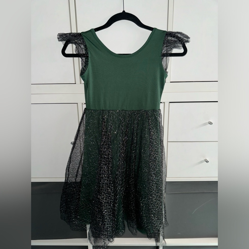Dot Dot Smile Deluxe Green Halloween Witch Kitty Dress 8/10